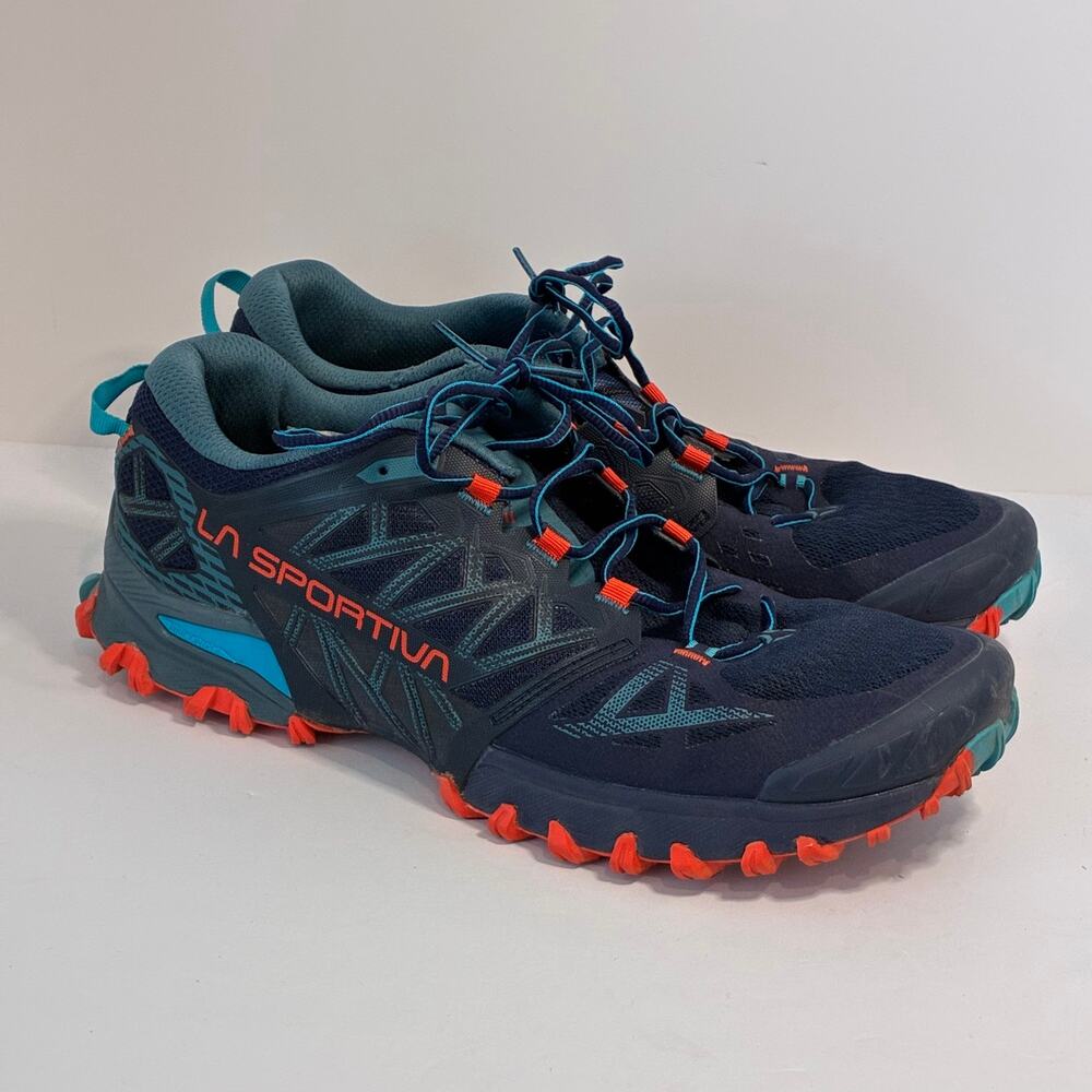 La Sportiva Bushido III Mens 10 Deep Sea/Cherry Tomato Trail Running Shoes
